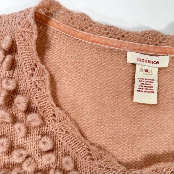 Sundance XL 3D Pom Pom Bobbles Winsome Ways Pullover Wool Mohair Blend Sweater - Picture 6 of 10